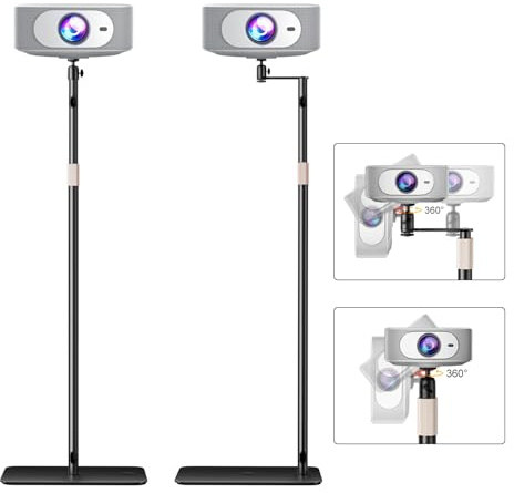 ZDSSY Beamer Ständer, Beamer Halterung Höhenverstellbar 85-130 cm, Beamerständer Stativ mit 360° Schwenkbarer,Versteckter Projektor Bodenständer kompatibel mit Video Beamern,Vlog DVR Kamera,Schwarz