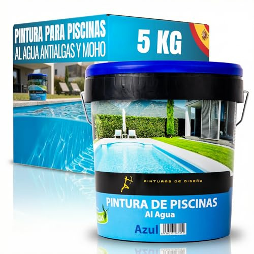 Snappy blue Pintura para Piscinas Al Agua Antialgas AZUL, 5 LITROS | Alta Resistencia Rayos UV Cemento, Hormigón Secado Rápido Aplicación Sencilla