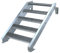 Außentreppe 5 Stufen 80 cm Laufbreite - ohne Geländer - Anstellhöhe variabel von 83 cm bis 100 cm - Gitterroststufe ST2 - feuerverzinkte Stahltreppe mit 800 mm Stufenlänge als montagefertiger Bausatz