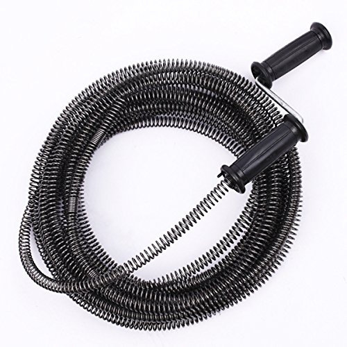 NUZAMAS Cable de resorte de 10 m de 13 mm para el hogar, cocina, baño, inodoro, fontanería, serpiente, tuberías, alcantarillado, con mango extra fuerte