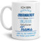 Tasse mit Spruch Stolzer Obermacker Eines Ungeheuer Fantastischen Teams Weiss - Abschieds-Geschenk/Büro/Arbeit