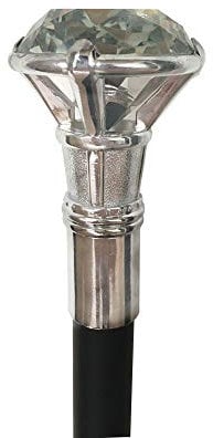 Wilbers & Wilbers Gehstock Spazierstock Metall mit Diamant-Griff zerlegbar Edelmann Dandy Gentleman Zuhälter Pimp Stick