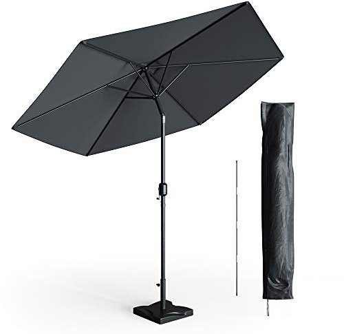 Oskar-Store OK-Living Ampelschirm, Gartenschirm, Anthrazit, 270 cm mit Schutzhülle