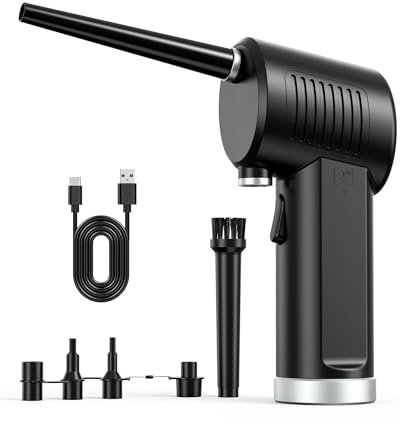 Koonie Cordless Air Duster, Battery Operated Computer Cleaning Duster, Portable Replaces Compressed Air Cans, 8000mAh 10W Fast Charging Air Blower, No Gas for Computer Keyboard, Car, Pet House