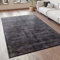 Paco Home Teppich Wohnzimmer Vintage Kurzflor Handgefertigt Hochwertig 100% Viskose, Grösse:200x300 cm, Farbe:Anthrazit