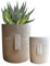 Lot de 2 pots de fleurs en céramique avec motif visage gris et blanc