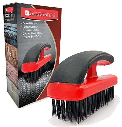 Hand Block Wire Brush – Iron Grip Stiff Metal Brush, Heavy Duty Wire for Rust Removal, Brickworks, and Paint Removal