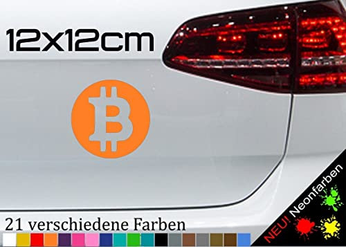 Bitcoin Logo Aufkleber Coin Währung Symbol BTC digital Mining Krypto JDM 12x12cm in 21 Farben