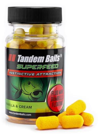 Tandem Baits Karpfen Futter Angelfutter Pop Ups Fluo Mini Dumbells Floating Kokos Vanille