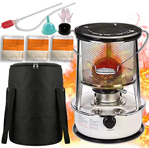 YUTVCZO Petroleumofen FüR InnenräUme, Mobile Heizung Ohne Strom Innen, Petroleum Heizung Heizer Mit Umfallschutz Und 3 Docht, Tragbarer Petroleum Ofen FüR Indoor Zeltheizung Camping Kochen (6.0L)