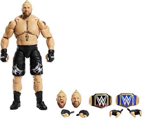 Ringside Brock Lesnar (mit 2 Gürteln) – WWE Ultimate Edition 15 Spielzeug-Wrestling-Actionfigur (HKT42)