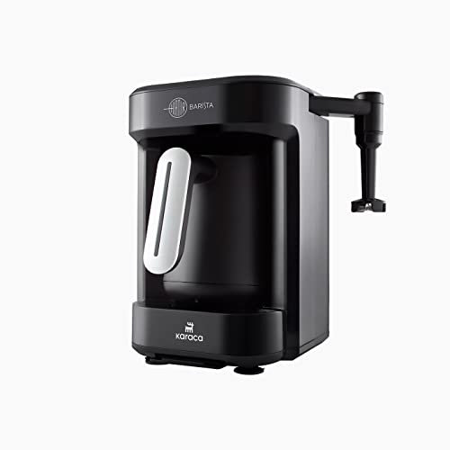 KARACA Hatır Barista Cappuccino and Turkish Coffee Machine, Pearl White, Cappuccino Machine, 735 Watt, 5 Cup Capacity, Coffee Maker with Milk Frother, Milk Drink Heating