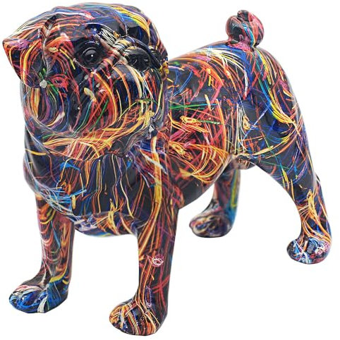 Lesser & Pavey Supernova Mops-Figur für Zuhause und Büro, Heimdekoration, Ornamente, Geschenk für Damen und Herren, schöne Figur für drinnen und draußen, Wohnzimmer-Dekor-Ornamente
