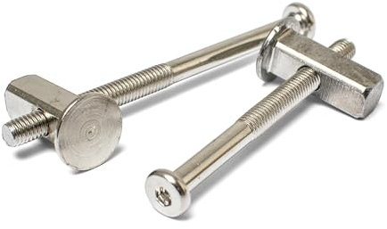 H-BOLT M8 Furniture Bolts + M8 Block Nuts - Ideal For Bunk Beds (4 Pack: 90mm Bolt + Block Nut)