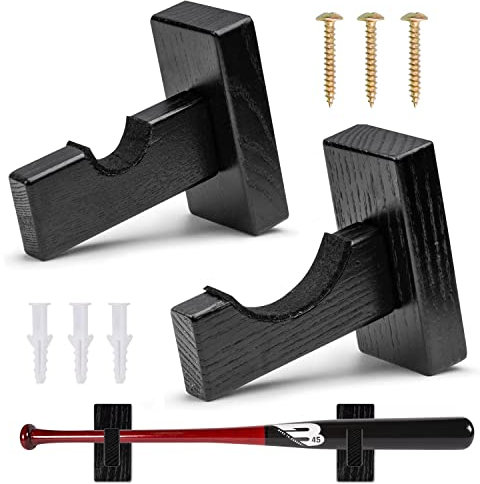Baseballschläger-Vitrine, Massivholz, Baseballschläger, horizontales Rack, Baseballschläger-Vitrinenhalter, stabiler Baseballschlägerständer, Halterung Softballhalter für Baseballschläger (1)