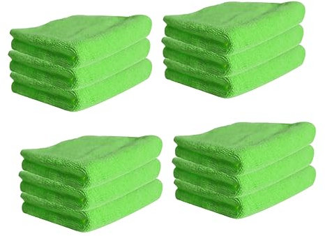 Hoement 12stücke Teiliges Grün Stark Reinigend Fusselfrei Hohe Wasseraufnahme Ölresistent Multifunktional Für Küche Fenster Möbel Waschbar