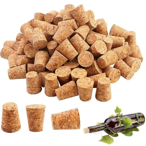 Lot de 50 bouchons en liège pour bouteille de vin en bois souple naturel - Bouchons de rechange étanches - 22 x 35 x 18 mm - Pour bouteilles de vin, de bière, d'alcool