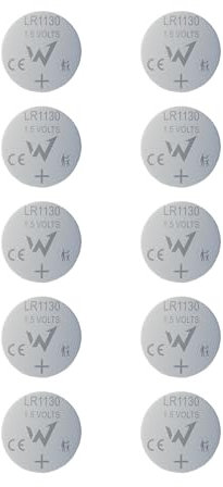 Wonder Full Energy - Piles Boutons LR54 1.5V Alcalines – Pack de 10 – Jusqu’à 970h d’autonomie – Format LR1130 – Idéal Calculatrices, Jouets, Montres, Outils de Mesure
