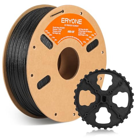 ERYONE Glass Fiber ABS Filament 1.75mm +/- 0.03mm, 3D Printing Filament ABS, 1kg (2.2 lbs)/Spool, Black