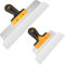 2 Stück Flächenspachtel, 250mm 400mm Spachtel Set mit Ergonomischem Griff, Glättspachtel, Spachtel Set Trockenbau, Trockenbau Spachtel zum Spachteln, Verputzen und Tapeten Entfernen
