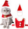 Hunde und Katzen WeihnachtskostüM, Rollenspiel Haustier WeihnachtskostüM, Warmer WeihnachtskostüM Mantel für Katzen und Hunde+WeihnachtsmüTze, Weihnachten Geschenk für Welpen und KäTzchen (L)