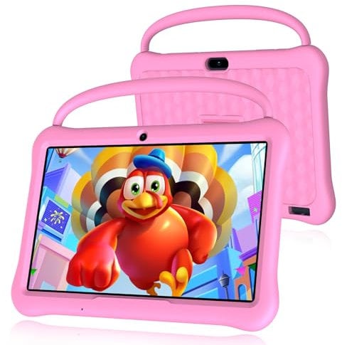 VASOUN Kids Tablet 10 inch, Android 13 Tablets for Kids with 4GB(2+2GB Expand RAM+64GB ROM,Tablet PC with Parental Control, Time Limits, Age Filters,6000mAh Battery,Dual Camera,WiFi, Bluetooth(Pink)