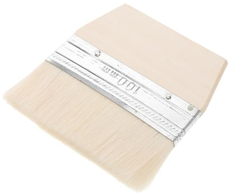 Strandbürste Beige Hölzerne 10,3x9,5x0,6cm für Füße und Haut | Strandaktivitäten und Beachvolleyball, Weiche Fleece Borsten, Ergonomischer Griff, Bürste für Füße