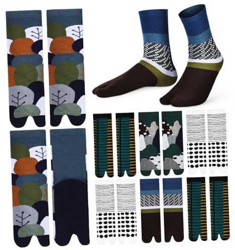 Chaussettes Tabi à Deux Orteils en Coton, Lot de 10 Paires | Élastiques et Respirantes, Faciles à Porter, pour Femmes et Hommes, Geta et Sandales