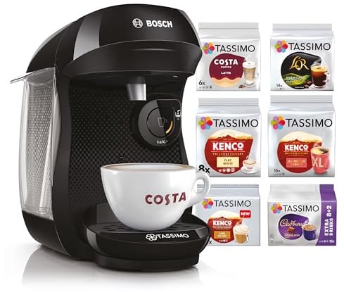 Tassimo by Bosch Happy Friendly Pod Coffee Machine, TAS102EGBC, Black