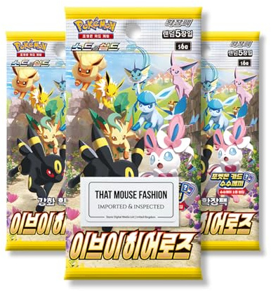 Evolving Skies Eevee Heroes Korean 3 Booster Packs | TCYM authenticated | Korean Pokemon Cards | Pokemon Evolving Skies Booster Packs | Pokémon Schwert und Schild | That Mouse Fashion
