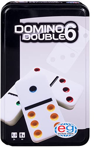 Editrice Giochi, giochi da tavolo classici Domino da viaggio, in confezione di metallo
