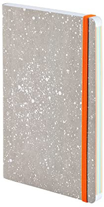 Nuuna Inspiration Book M Bloom Jeans Laben Material Premium Papier 176 farbige Seiten, Größe: 135 x 200 mm, 53573 weiß, grau, neon, orange