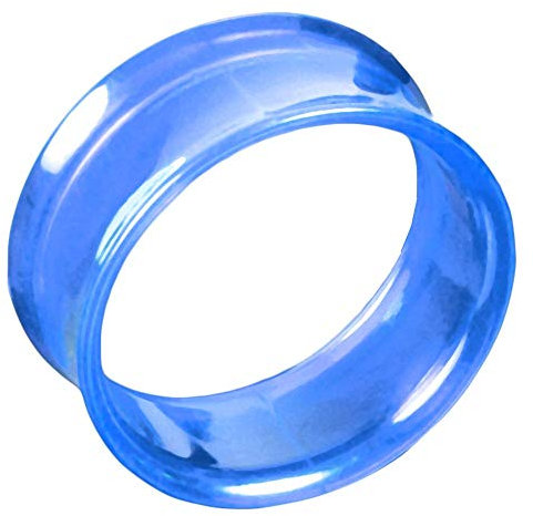 viva-adorno® 1 Stück Double Flared Flesh Tunnel Plug Tube Tunnel ohne Gewinde Kunststoff Acryl verschiedene Farben Größe 4-16mm Z159, blau 4mm