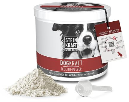 STEINKRAFT ZEOLITH Pulver für Hunde, 250g, 14 μm, Klinoptilolith Anteil hoch, unterstützt Futterverwertung, Knochenaufbau, Fellwechsel