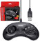 Retro-Bit - Controller USB ufficiale Sega Genesis 8 pulsanti Arcade Pad per Sega Genesis Mini, Nintendo Switch, PC, Mac, Steam, RetroPie, Raspberry Pi, porta USB, colore: Nero