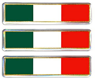 4R Quattroerre.it 32111 Adesivo 3D Stickers Bandiera Italia HQ, Set da 3, 55 x 48 mm