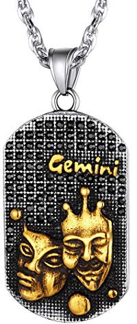 Richsteel Edelstahl Sternzeichen Widder Anhänger Dog Tag Halskette Horoskopf Anhänger für Freunden Ehemann