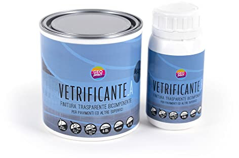 VETRIFICANTE - Vernice poliuretanica all'acqua bicomponente lucida o satinata Certificata HACCP Per pavimenti e superfici in genere 0,750/2,5 Litri Facile da applicare (2,5, Lucido)