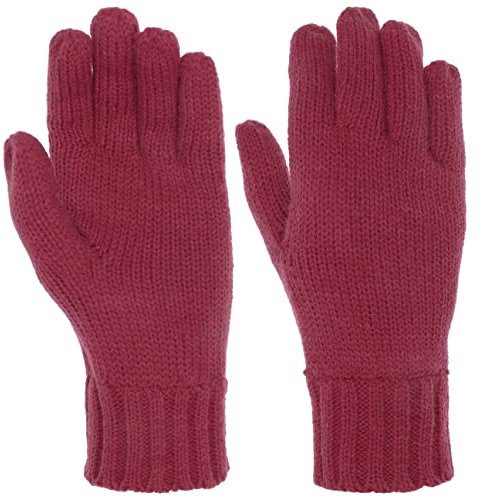 Seeberger Liva Feinstrick Fingerhandschuhe Strickhandschuhe Damenhandschuhe Damen - Winter Herbst-Winter - One Size himbeerrot