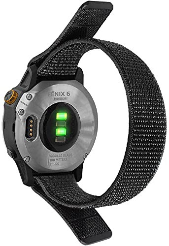 Bracelet Fenix 5/Fenix 6 Bande, 22mm Nylon Sport Bracelet pour Fenix 5 Plus/Fenix 6 Pro/Forerunner 935/945/Quatix 6/5/Gear S3/Galaxy Watch 46mm/Huawei Watch GT2 Pro/GT2 46mm