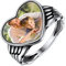 Bestyle Edelstahl Herz Flügel anpassbar Foto Ring Damen Herren Stahlring 65 Engagement Ring Engelsflügel Schmuck