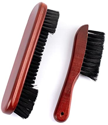 Framendino, Wooden Billiards Pool Table and Rail Brush Set Wood Billiard Cleaner Cleaning Tools Supplies (Red-Brown, 2 Pack)
