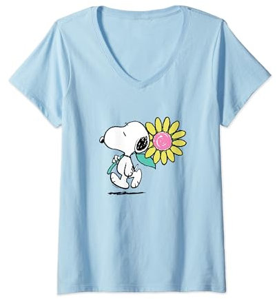 Peanuts Snoopy Daisy T-Shirt mit V-Ausschnitt
