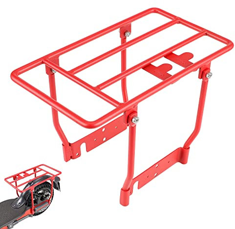 Flycoo2 Scooter Porte-bagages arrière en alliage d'aluminium pour Xiaomi M365 1S Lite Pro Pro 2 pour Mi 3 Scooter électrique Extension Porte-bagages Support de charge (Rouge)