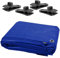 1.5 x 2 m Tarpaulin Waterproof Cover Ground Sheet Camping Multipurpose Furniture Caravan with 4 Tarp Clips (Blue – 55 GSM)
