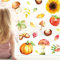 Fensterbild Herbst Herbstfrüchte Herbstblätter Kastanie Halloween bunt wiederverwendbare Fensteraufkleber Kinderzimmer Baby Kind, A3 Bogen