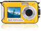 Appareil Photo Numérique Étanche 10ft Double Écrans 16X Zoom Numérique Full HD 2.7K 48MP pour Natation Plongée Surf Rivière Stream Océan Paysage Parc Aquatique Photographie(Jaune)