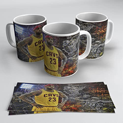 newseny Lebron James Mug pour fans de NBA (Lebron Pupurri) 320 ml