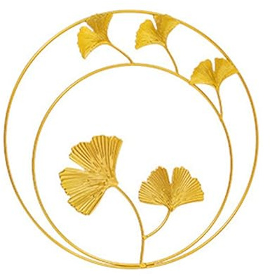 Gold Blatt Wand Deko,3D Wandskulpturen, Stereo Blätter Wandbehang Dekoration Minimalistisches Modern Eisen Wand Skulptur Ornament Ginkgo Verlässt Form Blattskulptur für Schlafzimmer, Wohnzimmer