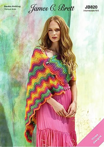 James Brett Womens Double Knit Knitting Pattern Ladies A Line Wrap & Cowl (JB820)